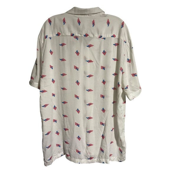 Denim & Flower Ricky Singh Freedom US Flag Mens Shirt Size XL White Button Up - Picture 2 of 9